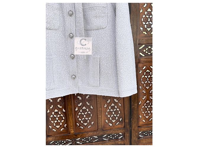 Chanel Neue CC-Buttons Tweedjacke mit Schleife Mehrfarben - Ansicht 6