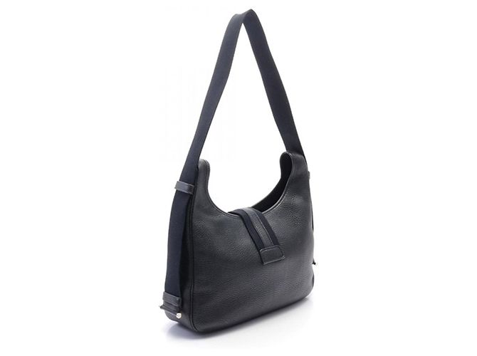 Borsa a spalla Tsako in fjord nero Hermès - vista 2