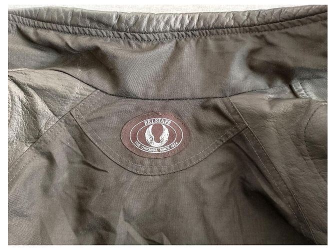 Belstaff Aquatex Lederbesatz Nylon Motorrad Biker Jacke, Größe L Schwarz - Ansicht 11