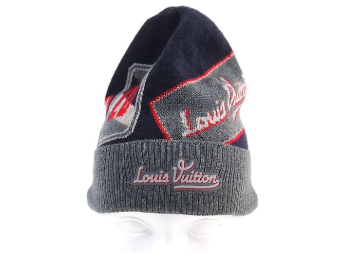 Beanie in lana con logo LV di Louis Vuitton M70728 Blu - vista 3