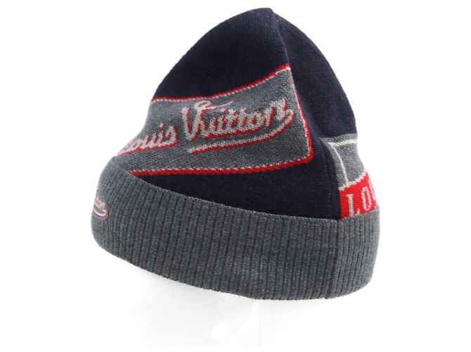 Beanie in lana con logo LV di Louis Vuitton M70728 Blu - vista 4