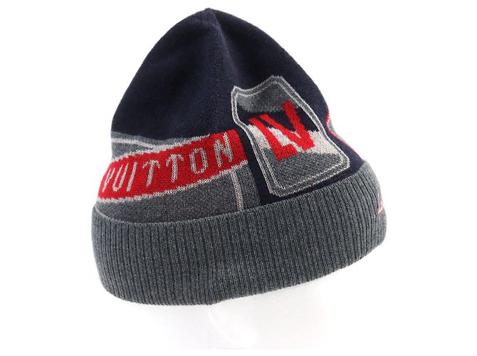 Beanie in lana con logo LV di Louis Vuitton M70728 Blu - vista 6