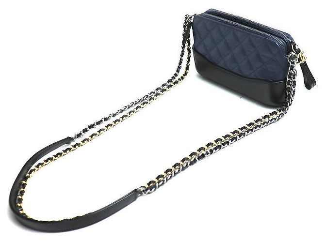 Chanel Gabrielle Ketten-Clutch Tasche navy schwarz Blau - Ansicht 2