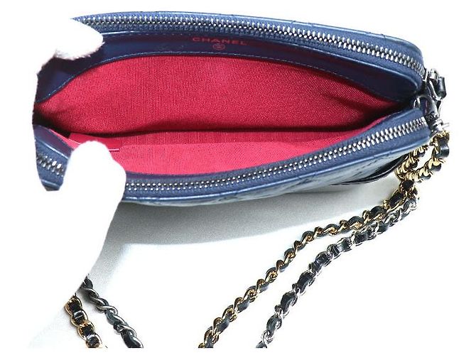 Chanel Gabrielle Ketten-Clutch Tasche navy schwarz Blau - Ansicht 3