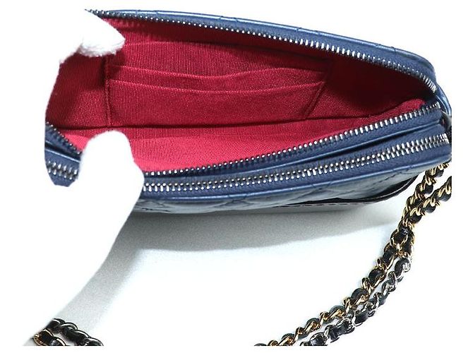 Chanel Gabrielle Ketten-Clutch Tasche navy schwarz Blau - Ansicht 4