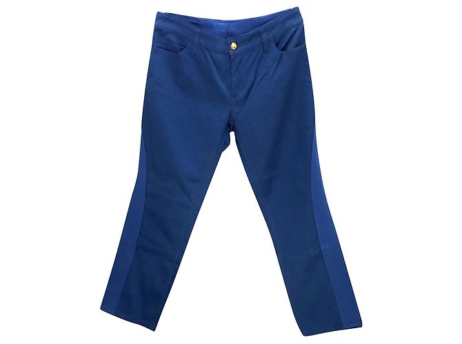 Pantaloni Capri Louis Vuitton in denim blu brillante - vista 4