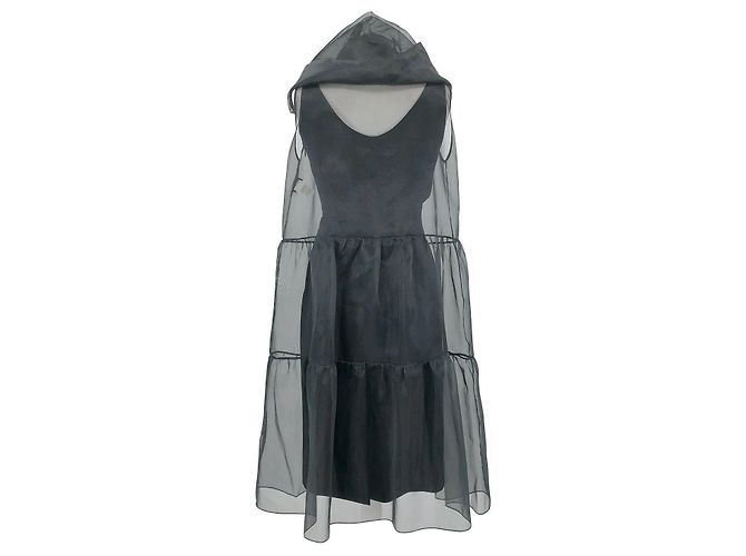 Moschino Shift-Kleid mit schwarzem Tüllüberzug - Ansicht 2