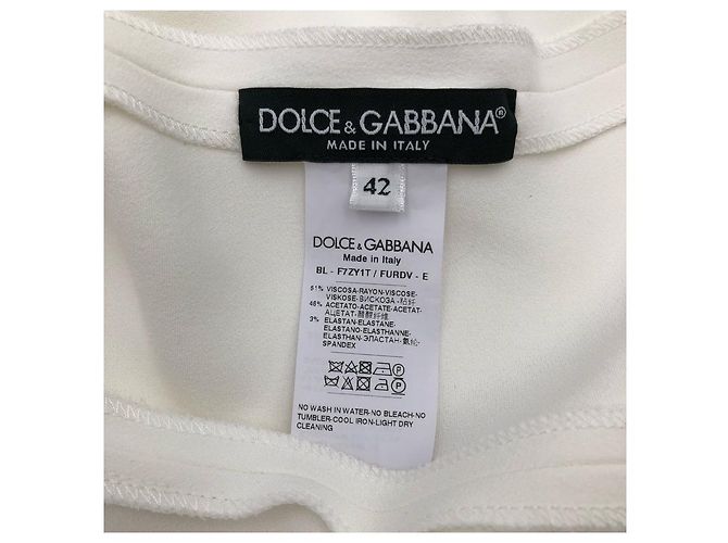 Dolce & Gabbana Oberteil in Creme mit Schulterruffles - Ansicht 2