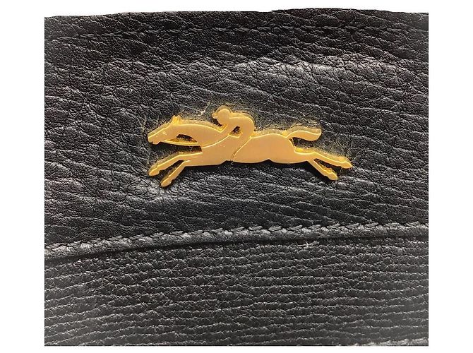 Borsa a tracolla in pelle nera Longchamp Penelope con nappina e coulisse Nero - vista 4