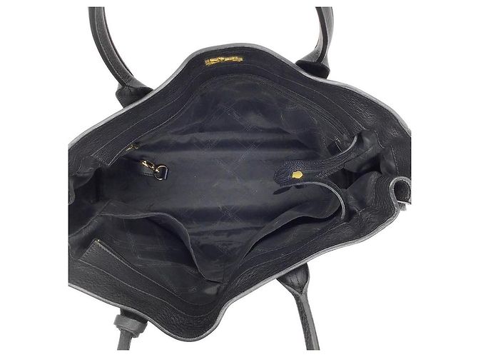 Borsa a tracolla in pelle nera Longchamp Penelope con nappina e coulisse Nero - vista 5