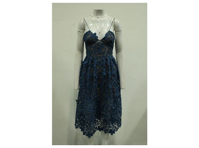 Self portrait Blaue Spitzen-Cocktailkleid - Ansicht 11