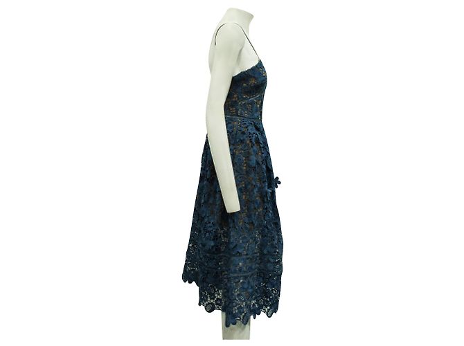 Self portrait Blaue Spitzen-Cocktailkleid - Ansicht 4