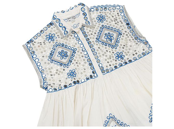 Juliet Dunn Abito shift decorato con specchi Bianco - vista 10