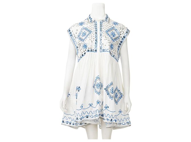 Juliet Dunn Abito shift decorato con specchi Bianco - vista 2