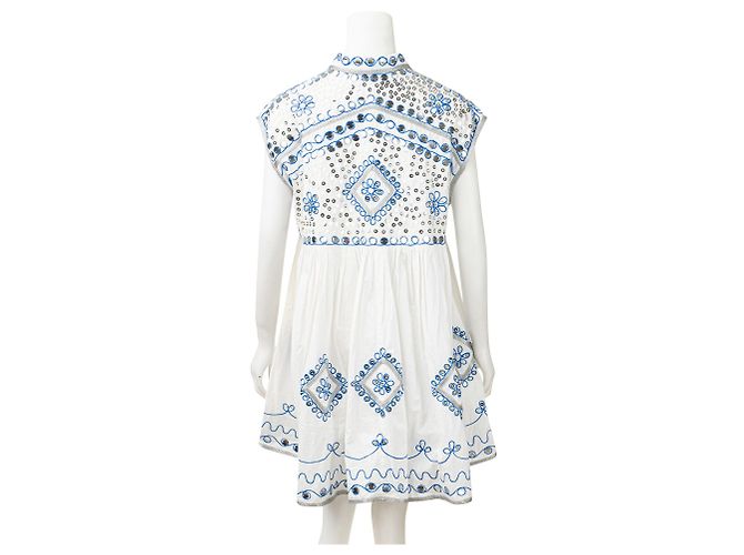 Juliet Dunn Abito shift decorato con specchi Bianco - vista 3