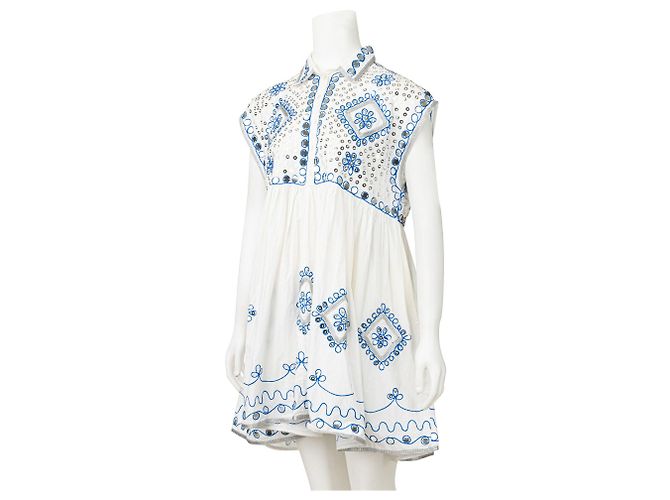 Juliet Dunn Abito shift decorato con specchi Bianco - vista 4