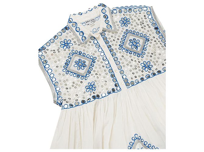 Juliet Dunn Abito shift decorato con specchi Bianco - vista 5