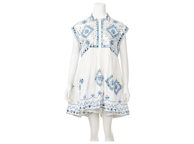 Juliet Dunn Abito shift decorato con specchi Bianco - vista 6
