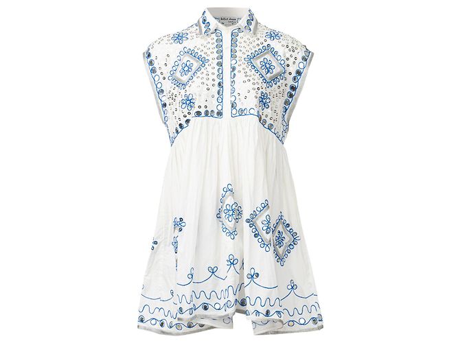 Juliet Dunn Abito shift decorato con specchi Bianco - vista 7