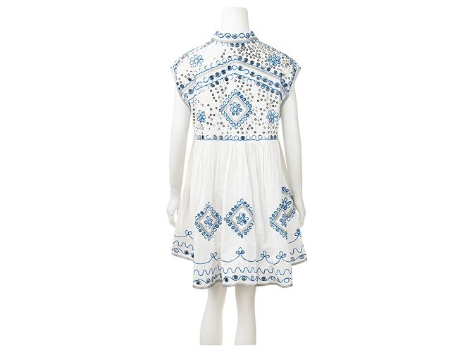 Juliet Dunn Abito shift decorato con specchi Bianco - vista 8