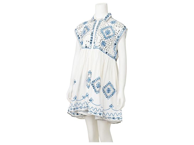 Juliet Dunn Abito shift decorato con specchi Bianco - vista 9