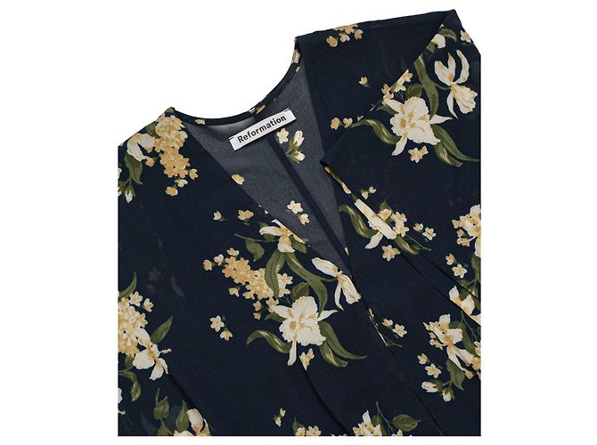 Reformation Mono con escote en V y estampado floral - vista 10