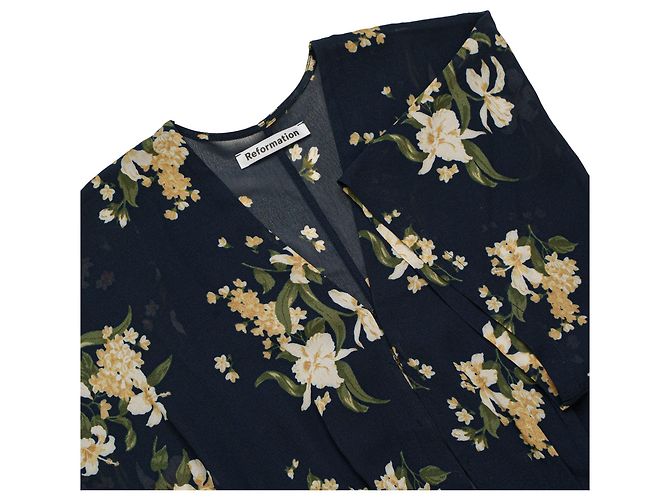Reformation Mono con escote en V y estampado floral - vista 5