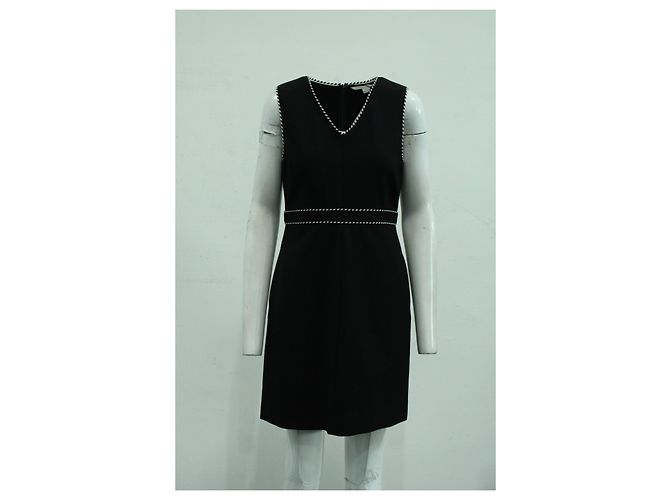 Diane Von Furstenberg Vestido negro con detalle en V - vista 11