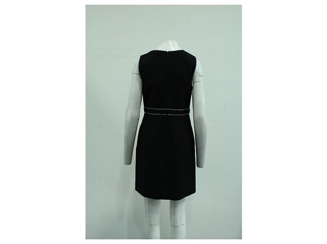 Diane Von Furstenberg Vestido negro con detalle en V - vista 6