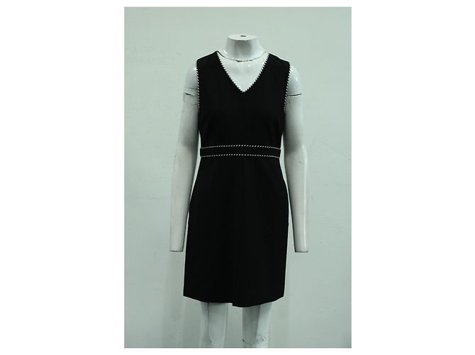 Diane Von Furstenberg Vestido negro con detalle en V - vista 7