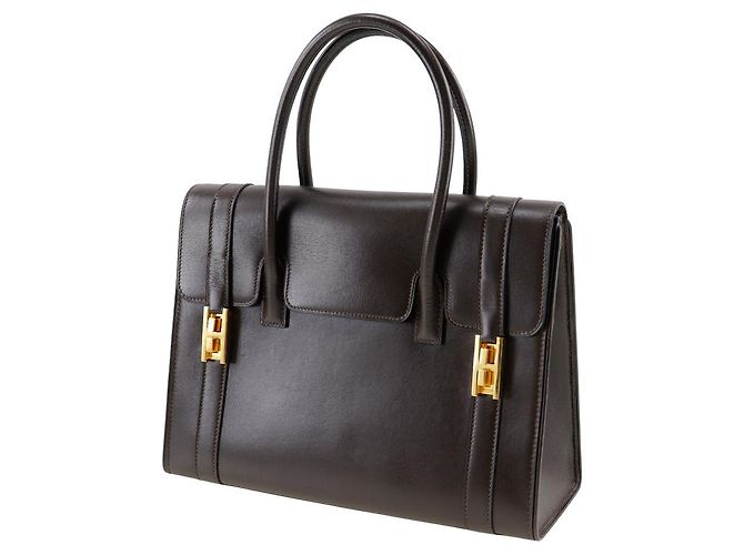 Hermès Borsa Hermes Drag 27 in pelle box calf Marrone - vista 2