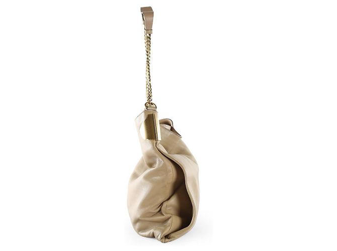 Borsa a spalla grande in pelle di agnello beige Gucci 1970 - vista 3