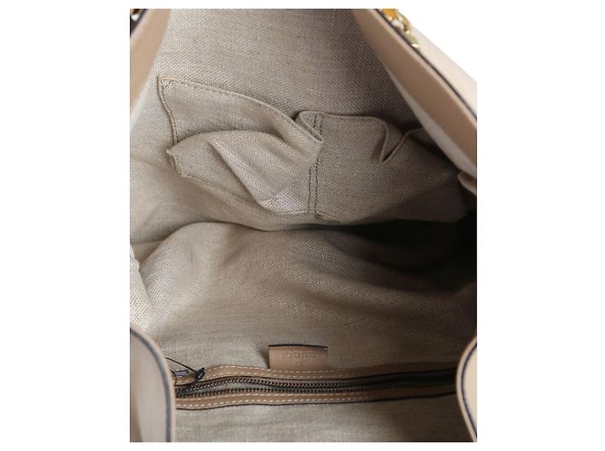 Borsa a spalla grande in pelle di agnello beige Gucci 1970 - vista 6