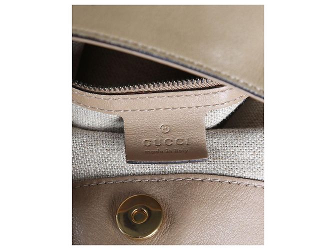 Borsa a spalla grande in pelle di agnello beige Gucci 1970 - vista 8