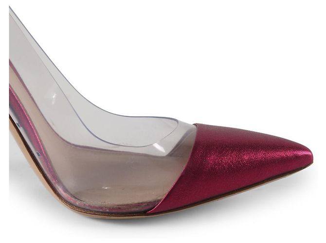 Pumps in pelle e PVC rosa metallico Gianvito Rossi - vista 8