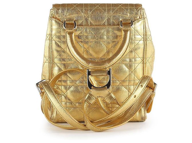 Dior Stardust Gold Leder Cannage Rucksack Golden Metallisch - Ansicht 2