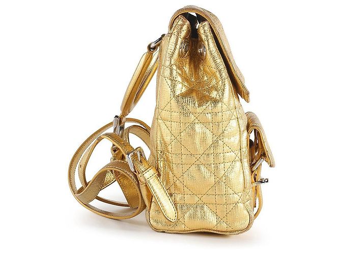 Dior Stardust Gold Leder Cannage Rucksack Golden Metallisch - Ansicht 3