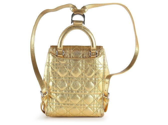 Dior Stardust Gold Leder Cannage Rucksack Golden Metallisch - Ansicht 4