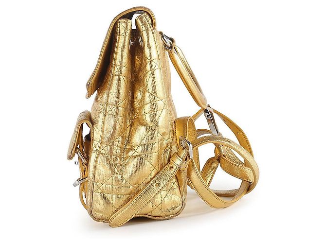 Dior Stardust Gold Leder Cannage Rucksack Golden Metallisch - Ansicht 5