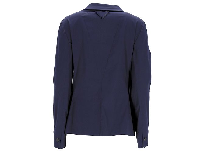 Blazer de un solo botón en algodón azul marino de Prada - vista 3