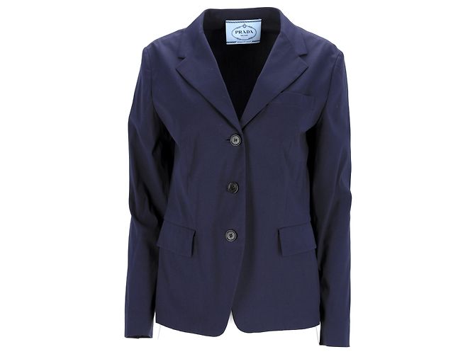 Blazer de un solo botón en algodón azul marino de Prada - vista 6