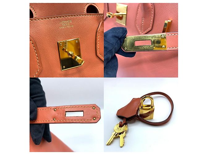 Hermès Hermes Birkin 30 Orange Leather Handbag - view 6