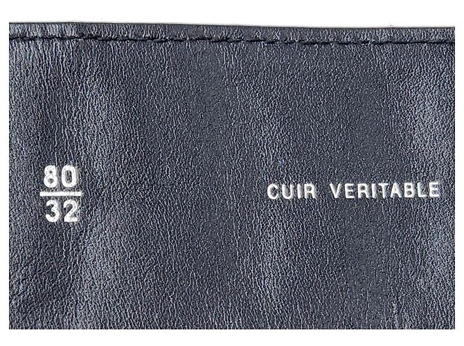 Chanel Vintage große Schokoladenriegel-Ledergürtel mit Drehverschluss und silberner Hardware Schwarz - Ansicht 16