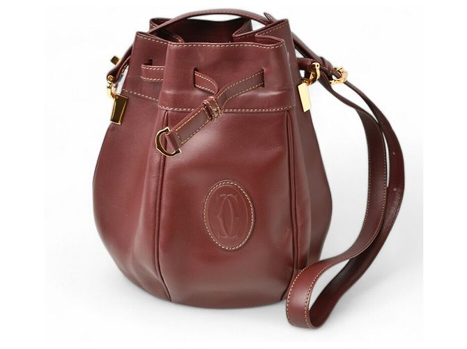 Borsa a spalla in pelle Bordeaux Cartier Bordò - vista 2