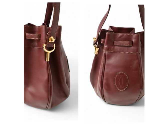 Borsa a spalla in pelle Bordeaux Cartier Bordò - vista 3