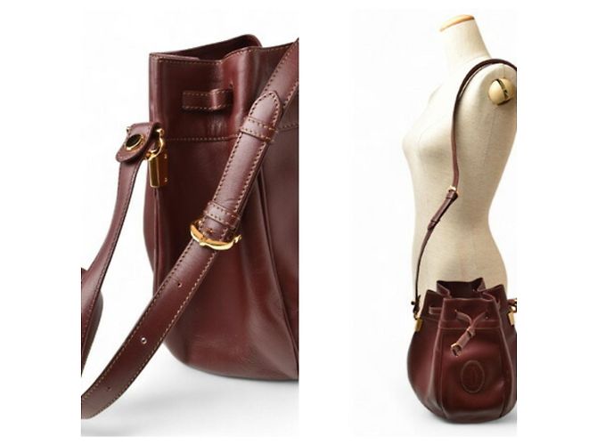 Borsa a spalla in pelle Bordeaux Cartier Bordò - vista 4