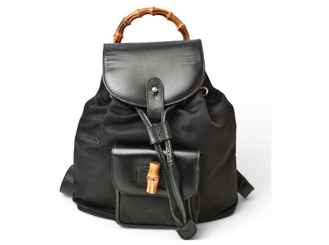 Zaino Gucci Bamboo in pelle nera Nero - vista 2