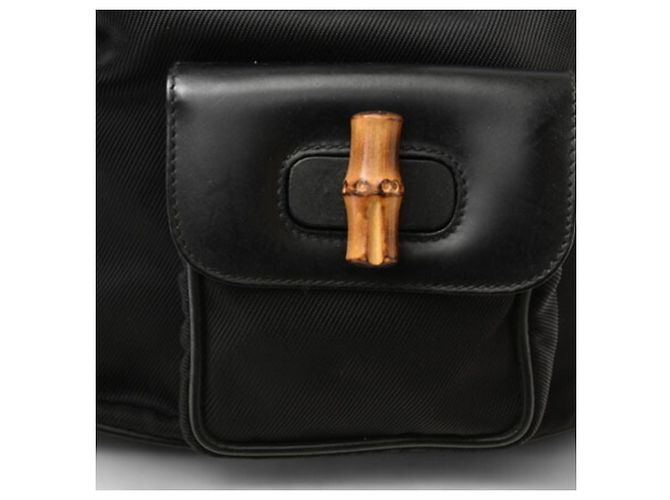Zaino Gucci Bamboo in pelle nera Nero - vista 7