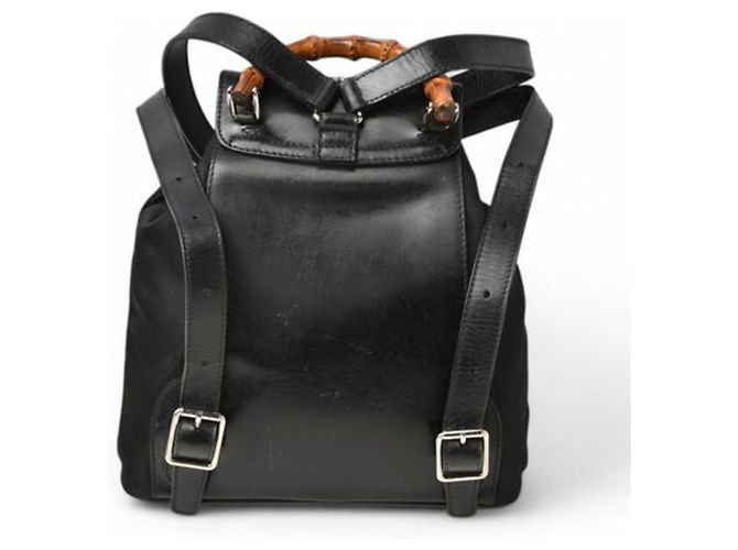 Zaino Gucci Bamboo in pelle nera Nero - vista 8