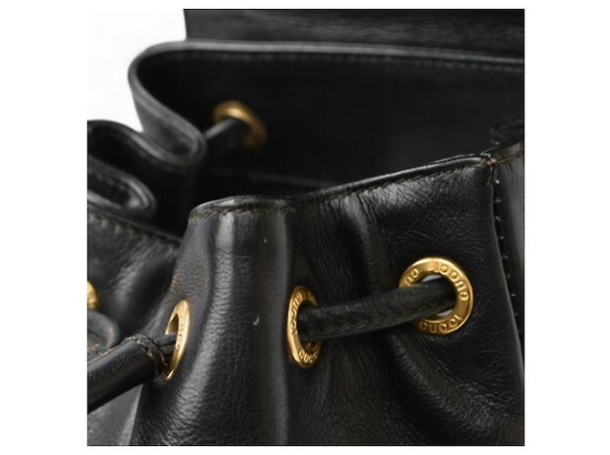 Gucci Bamboo Leder Rucksack Schwarz - Ansicht 6